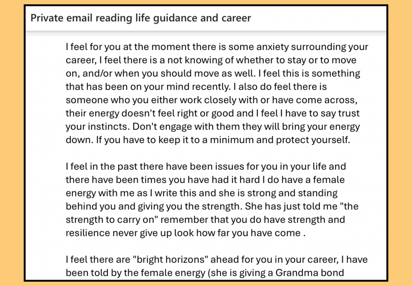 Private email reading, love career, guidance.